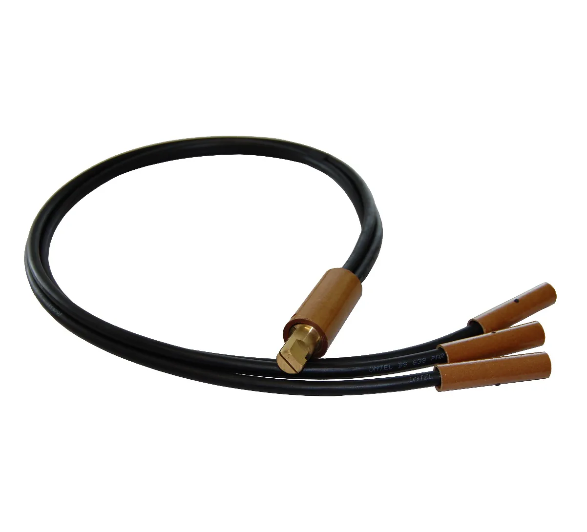 3 Way Splitter 10mm2 Cable 1m Long in Black Cable