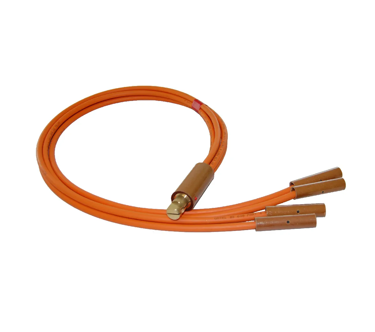 4 way splitter 10mm cable, 1m long in orange cable