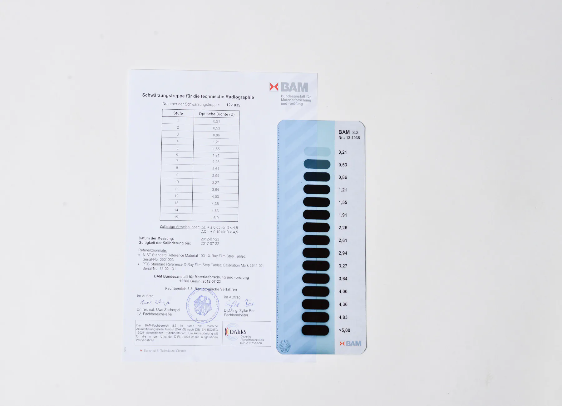 BAM – X001 Density Step Tablet